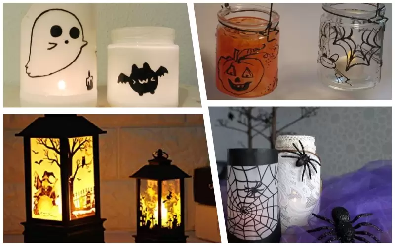 Velas como centros de mesa para Halloween